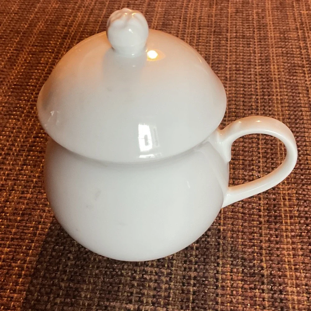 Elegant White Ceramic Sugar Bowl